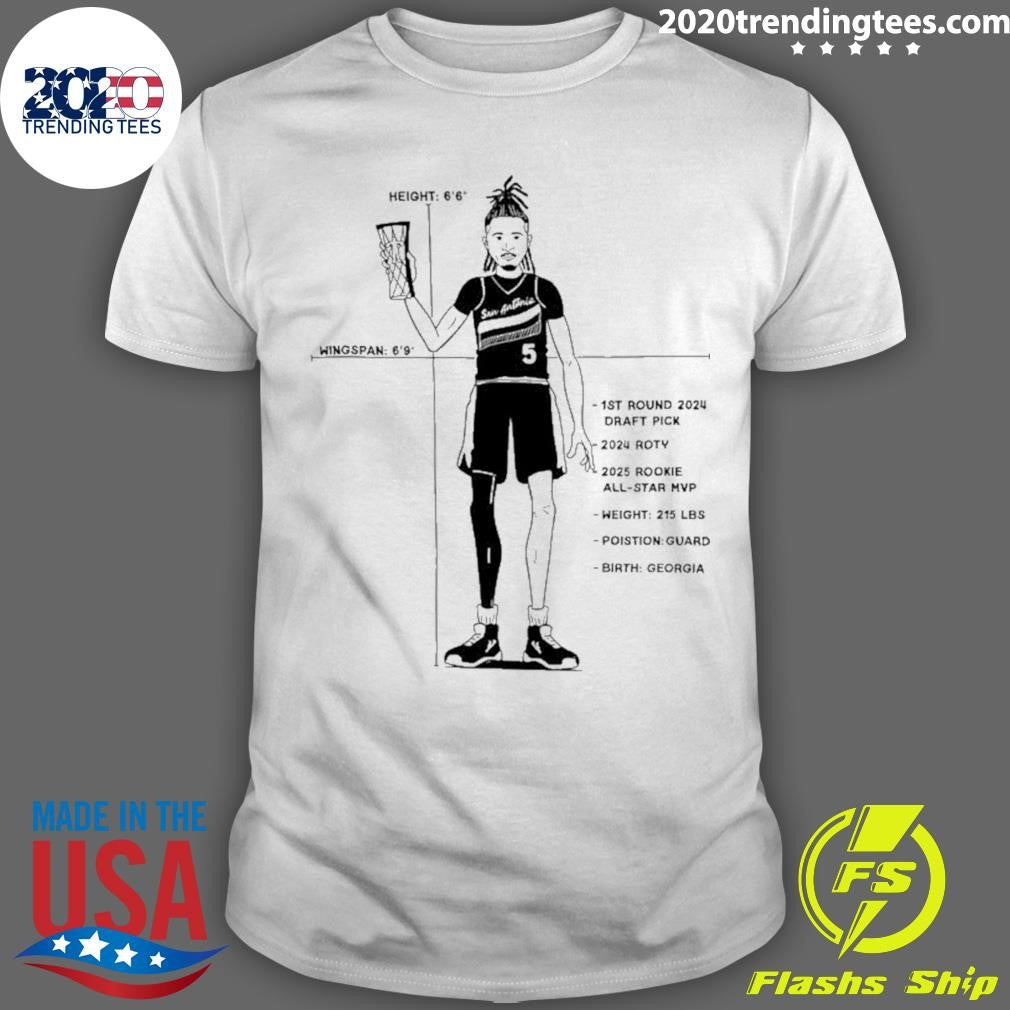 Spurs’ Stephon Castle 1st Round 2024 Draft Pick 2024 Roty 2025 Rookie All-star Mvp Caricature Shirt