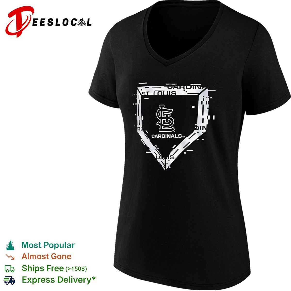 St Louis Cardinals logo Home Plate Glitch shirt
