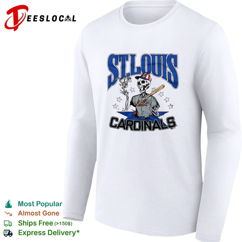 St Louis Cardinals x Grateful Dead skeleton MLB graphic shirt