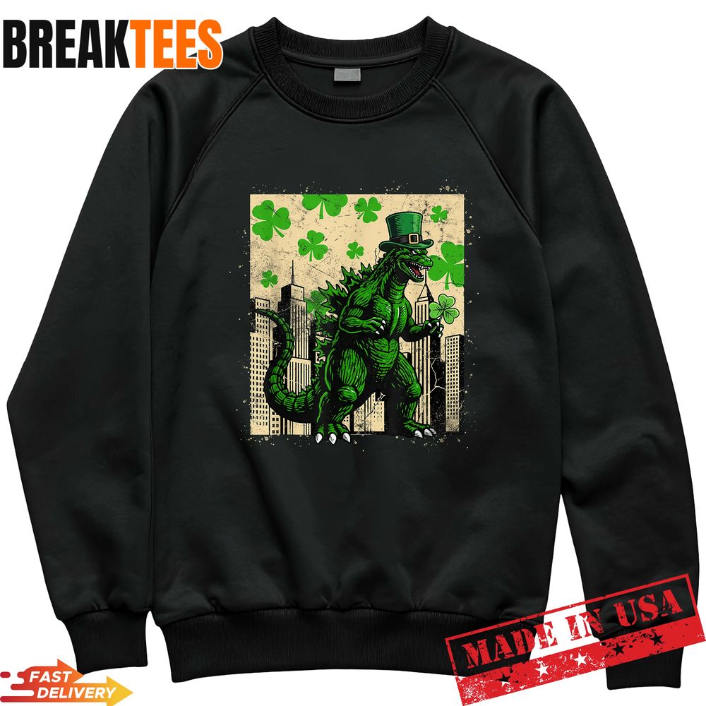 St Patrick’s Day Japanese Monster Shamrock Kaiju Shirt