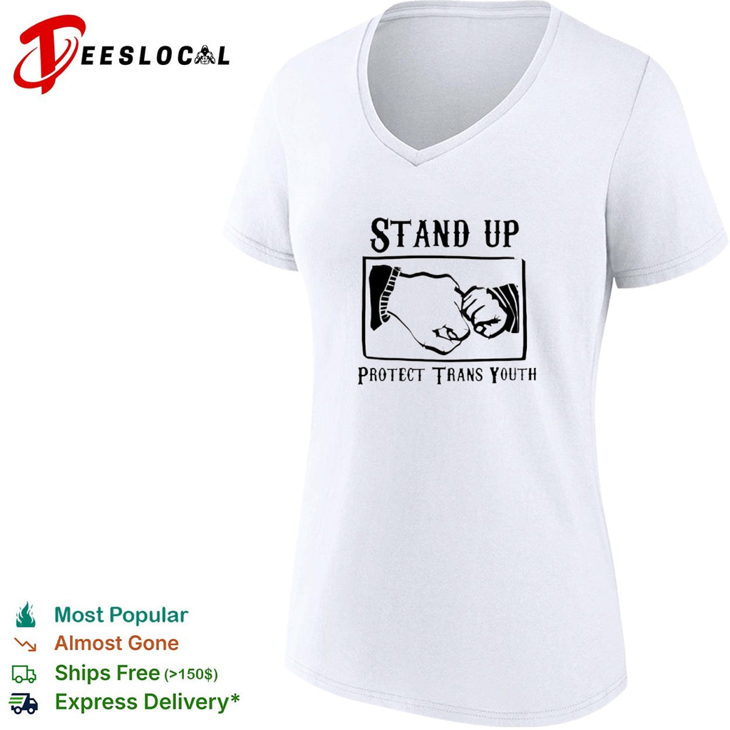Stand up protect trans youth fist bump shirt
