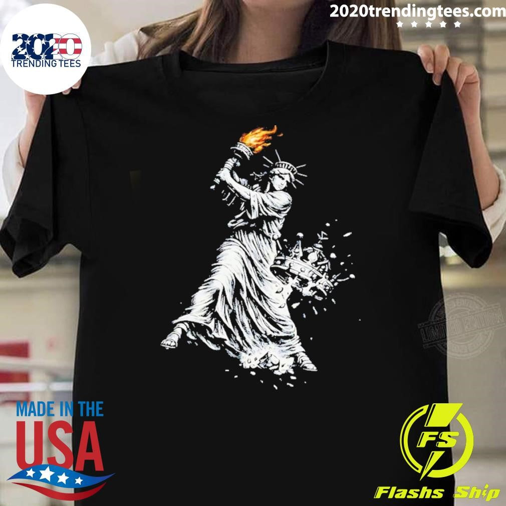 Statue Of Liberty Democracy No Kings Anti-trump Shirt