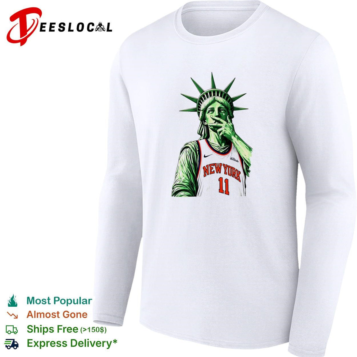 Statue of Liberty Jalen Brunson 11 Basketball three point shirt