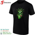 Statue of Liberty wearing championship ring dark gold portrait graphic shirt