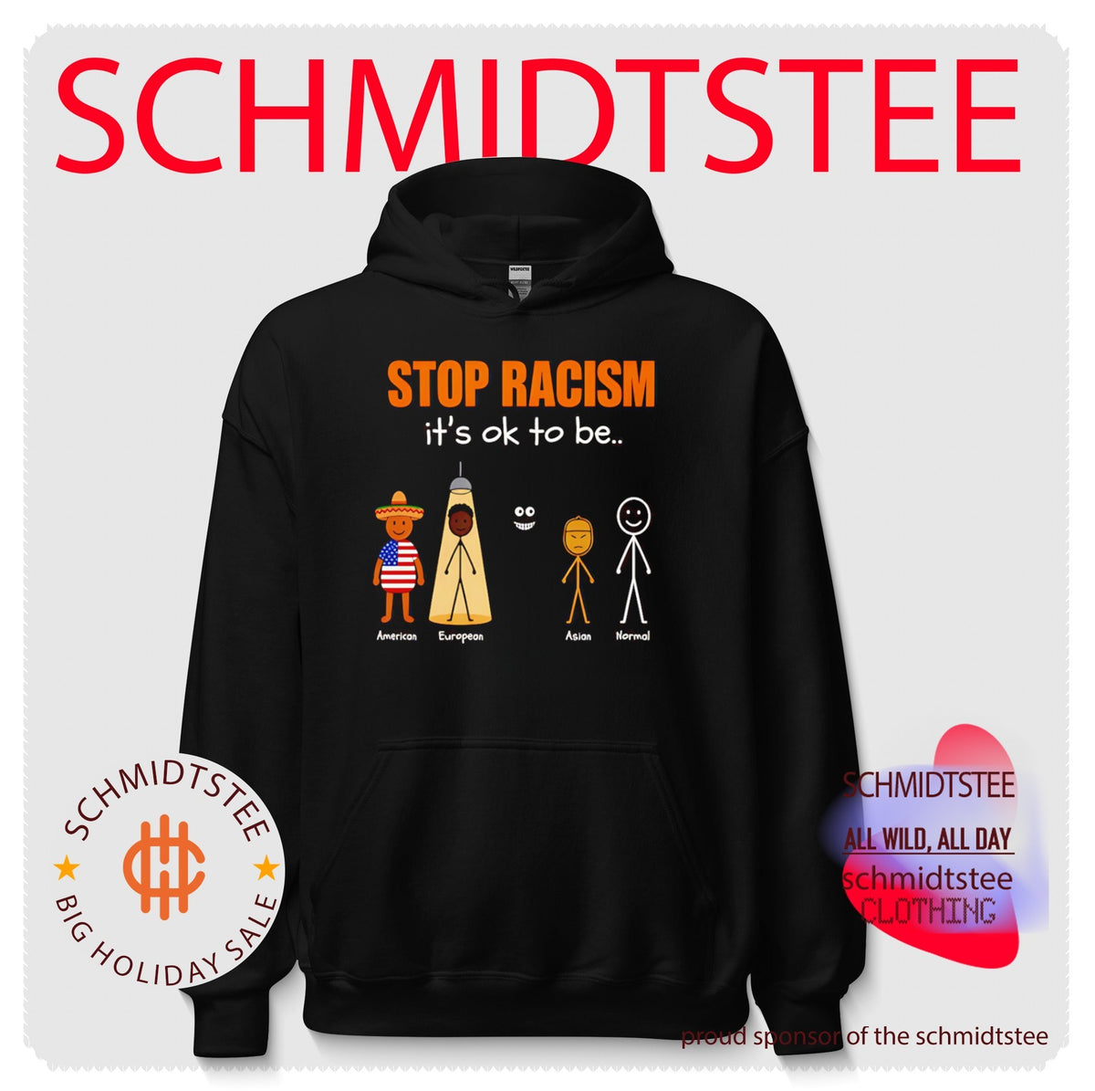 Stop racism it’s ok to be American European Asian Normal shirt