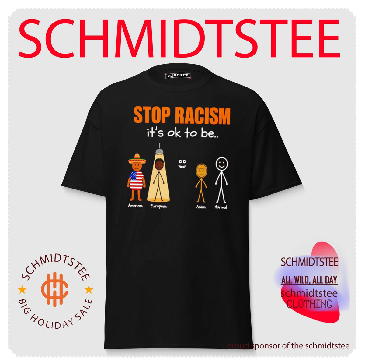 Stop racism it’s ok to be American European Asian Normal shirt