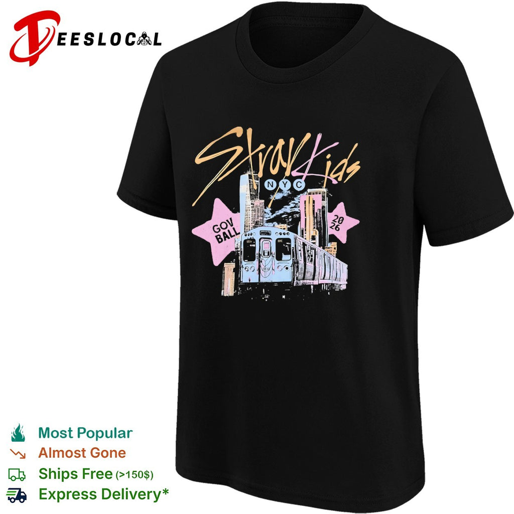 Stray Kids NYC Gov Ball 2026 Subway Train Design Concert Tour Music Festival shirt