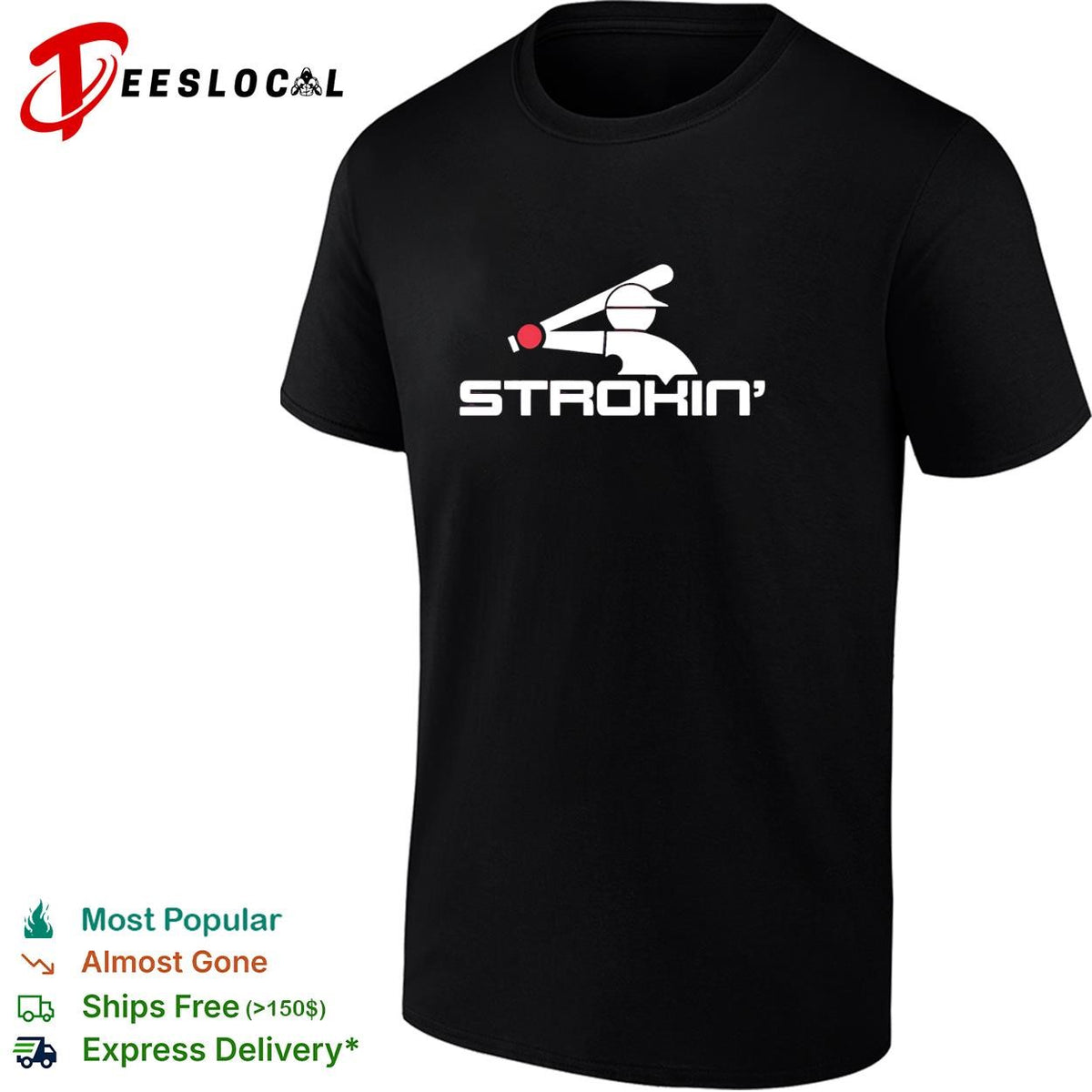 Strokin baseball batter silhouette logo graphic shirt