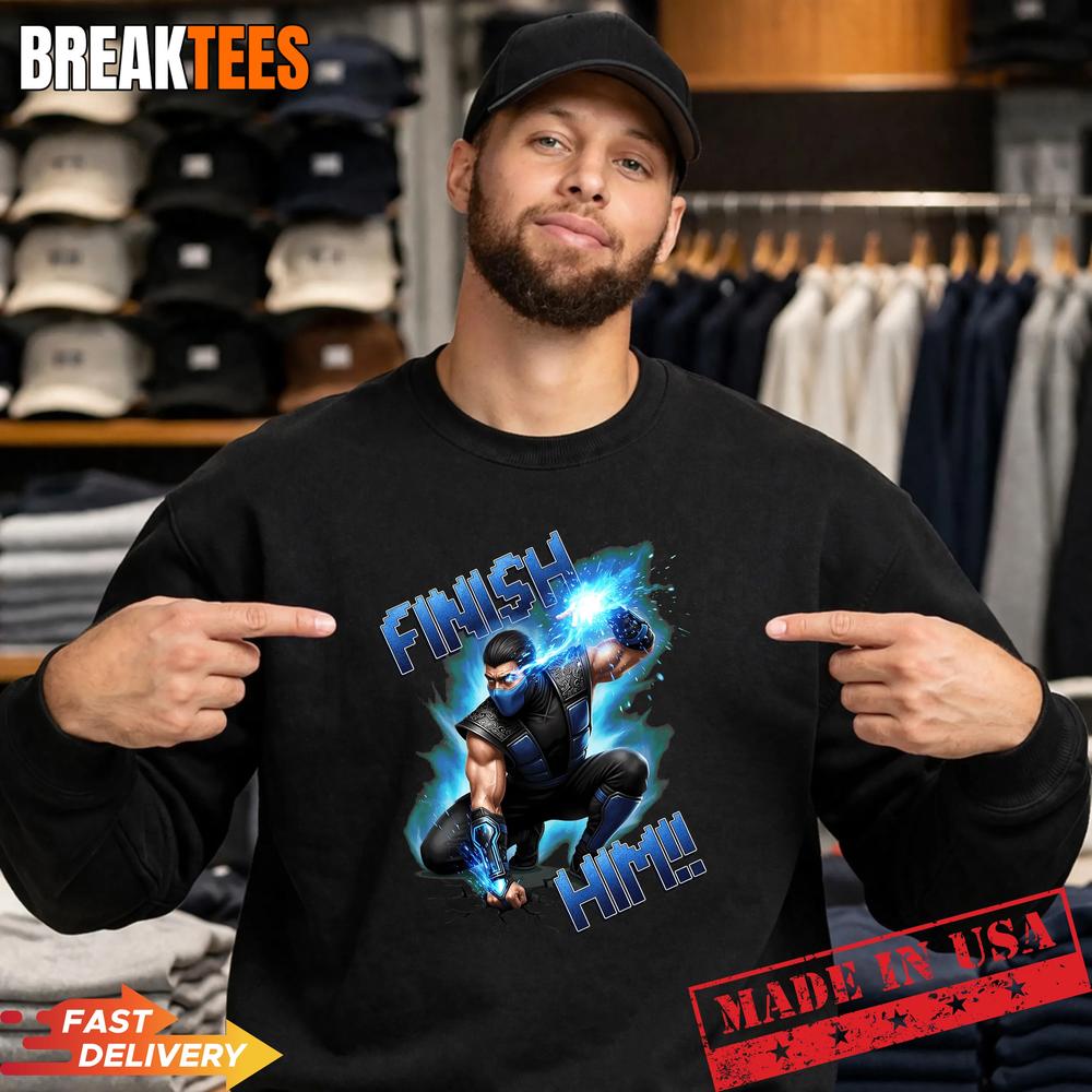 Sub Zero Finish Him Ninja Fighter Blue Energy T-Shirt