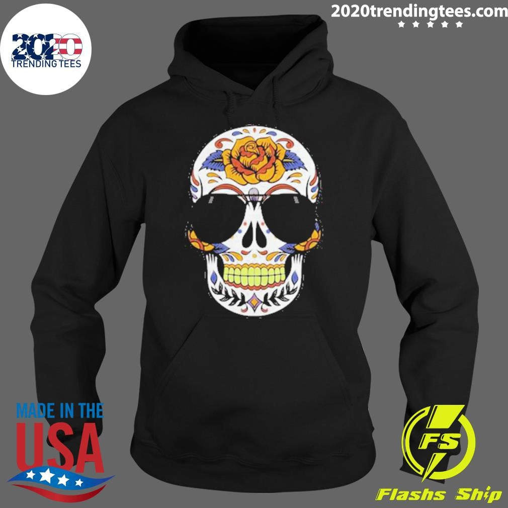 Sugar Skull Wearing Sunglasses Day Of The Dead Shirt
