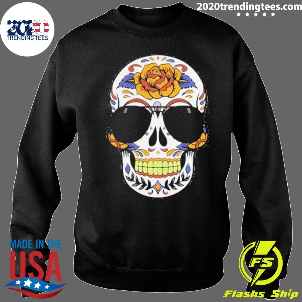 Sugar Skull Wearing Sunglasses Day Of The Dead Shirt