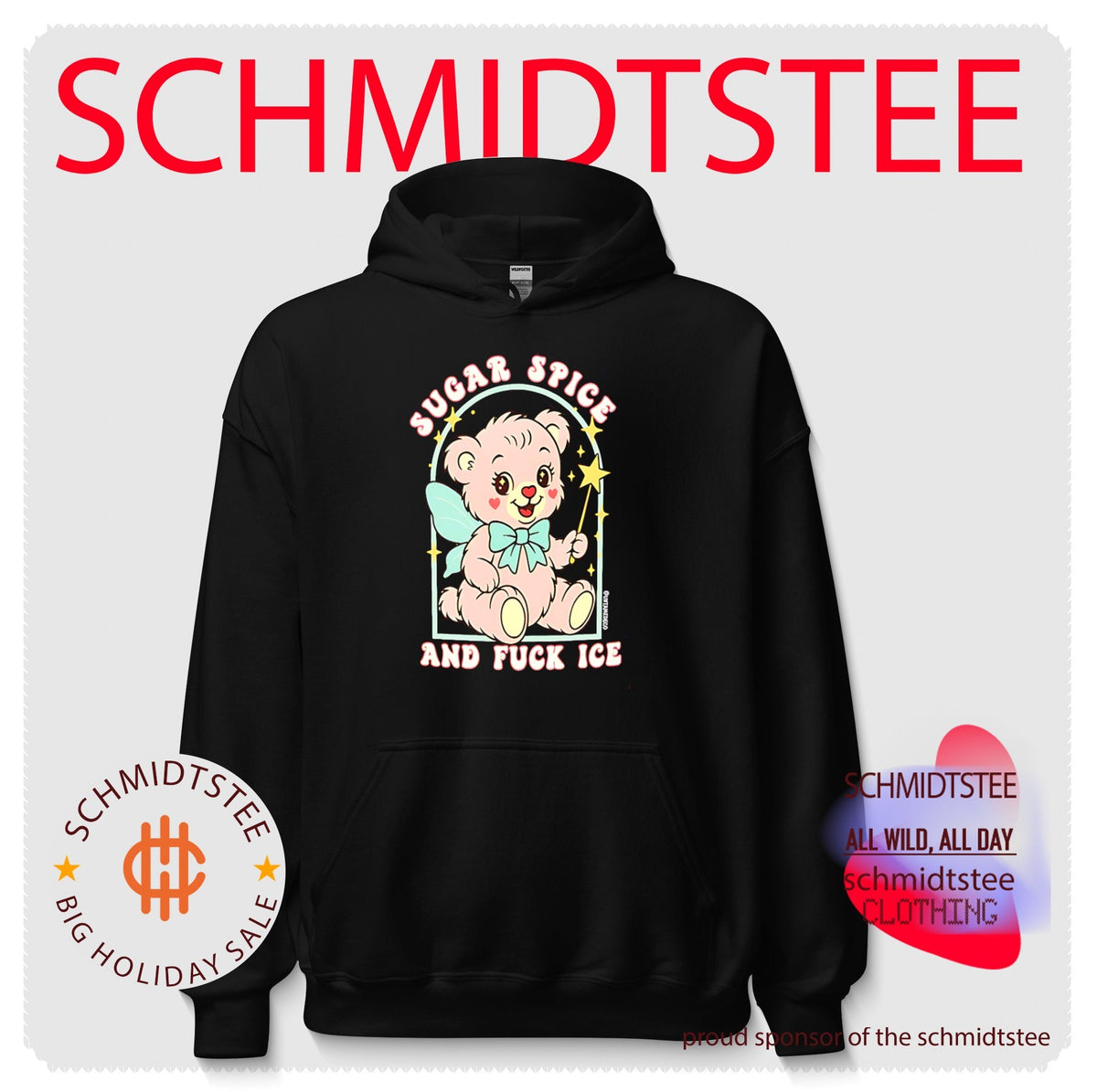 Sugar spice and fuck ice cartoon pink teddy bear shirt