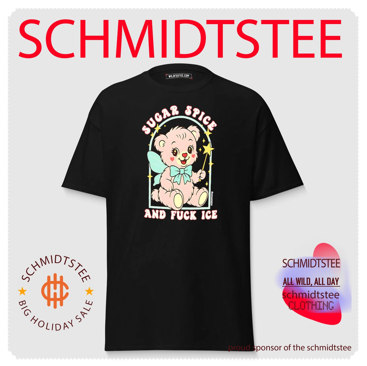 Sugar spice and fuck ice cartoon pink teddy bear shirt