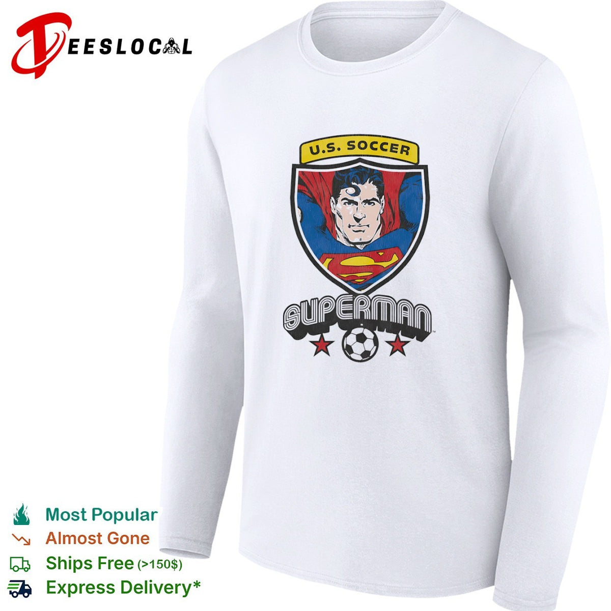 Superman US Soccer logo and Character Shirt