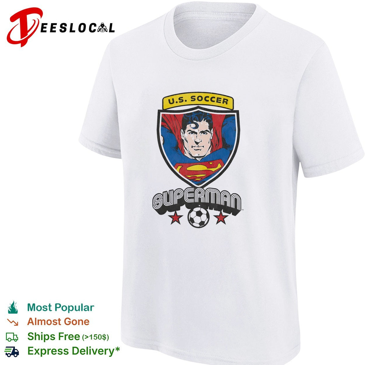 Superman US Soccer logo and Character Shirt