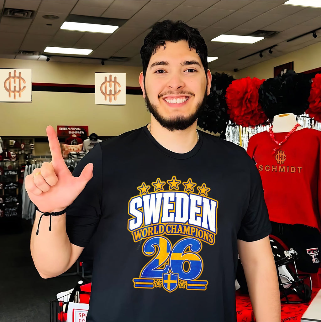 Sweden 2026 World Champions flag shirt