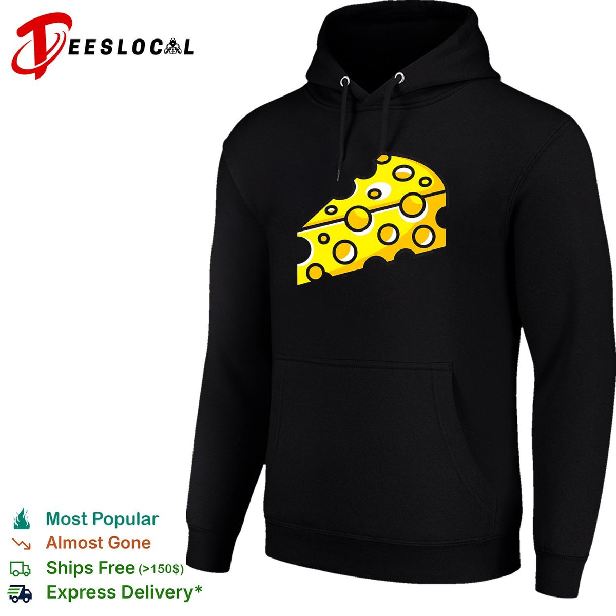 Swiss Cheese Hole Yellow Food Slice Dairy Snack Symbol Pattern Culinary Art shirt