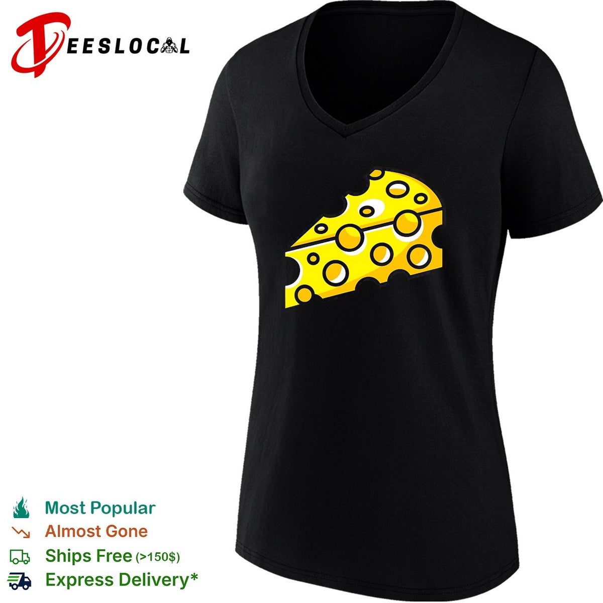 Swiss Cheese Hole Yellow Food Slice Dairy Snack Symbol Pattern Culinary Art shirt