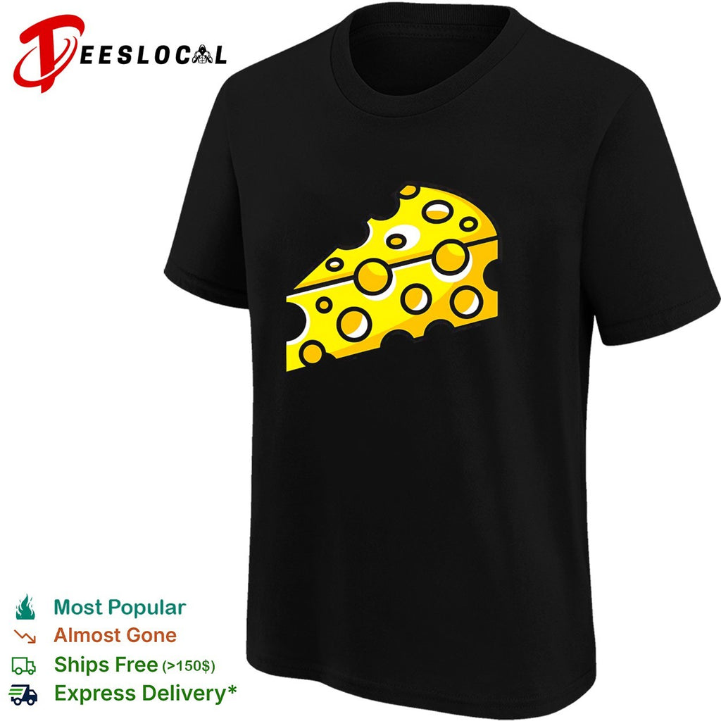 Swiss Cheese Hole Yellow Food Slice Dairy Snack Symbol Pattern Culinary Art shirt