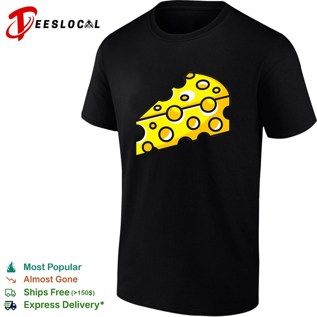 Swiss Cheese Hole Yellow Food Slice Dairy Snack Symbol Pattern Culinary Art shirt