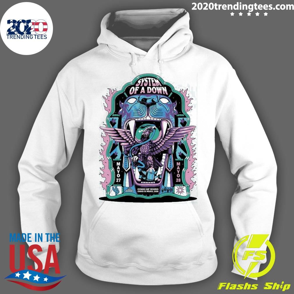 System Of A Down CDMX Mexico De Jonas Santos At Estadio GNP Seguros On 27 And 28 May 2026 Eagle Inside Panther Mouth Shirt