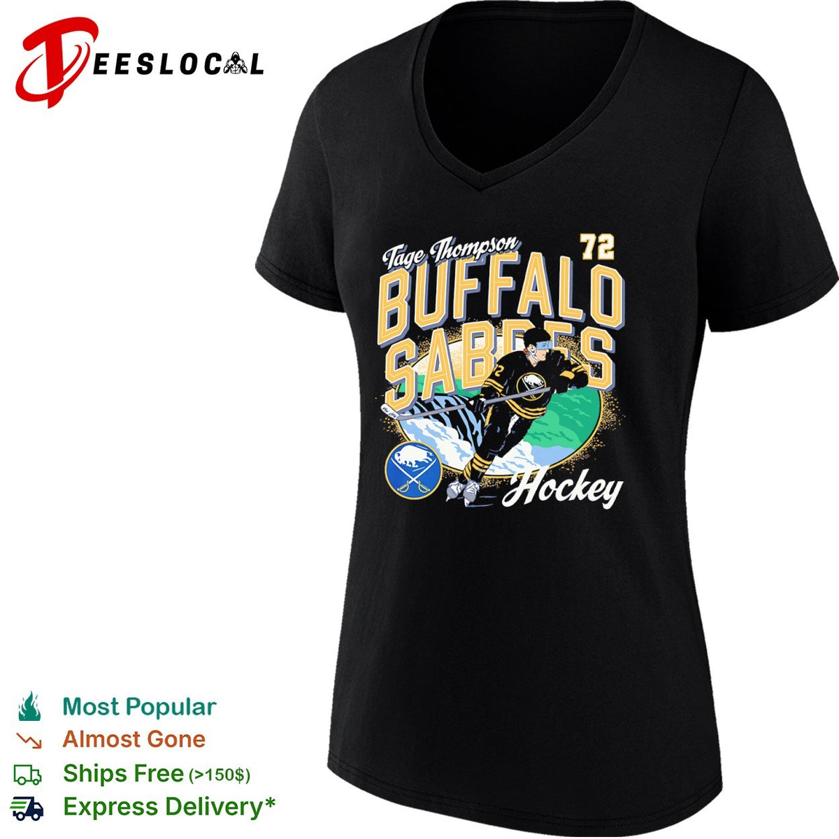 Tage Thompson Buffalo Sabres NHL Hockey 72 Text Logo shirt