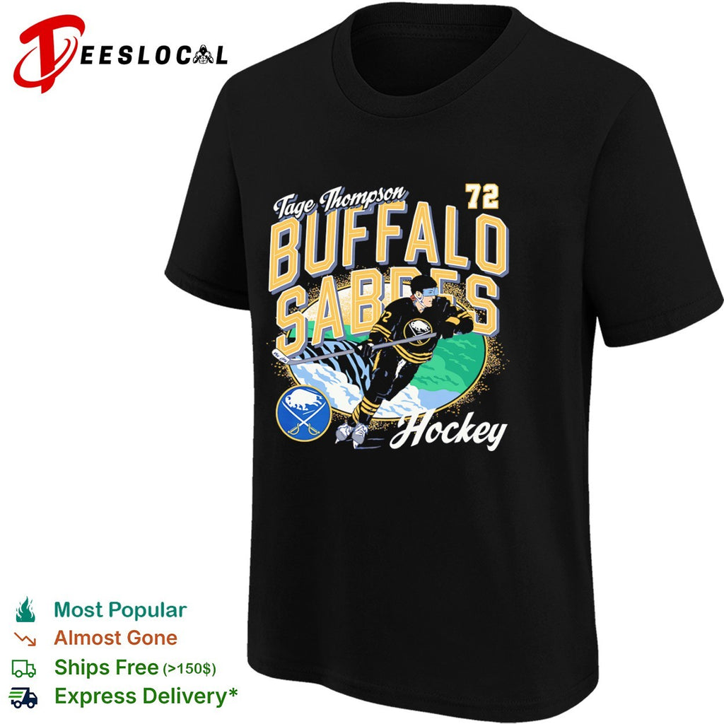 Tage Thompson Buffalo Sabres NHL Hockey 72 Text Logo shirt