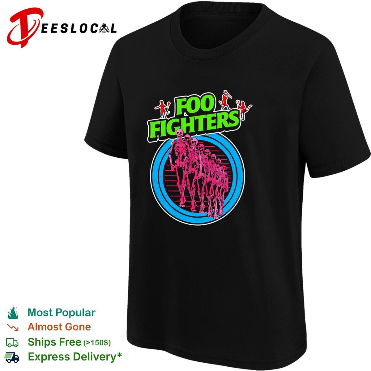 Take Cover Tour Europe And UK Neon Skeleton shirt