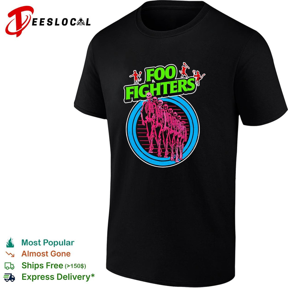 Take Cover Tour Europe And UK Neon Skeleton shirt