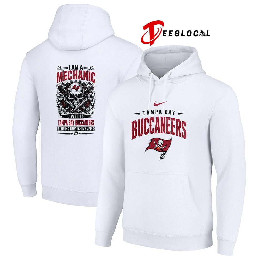 Tampa Bay Buccaneers I am a mechanic running through my veins skeleton shirt