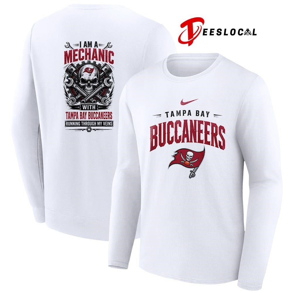 Tampa Bay Buccaneers I am a mechanic running through my veins skeleton shirt
