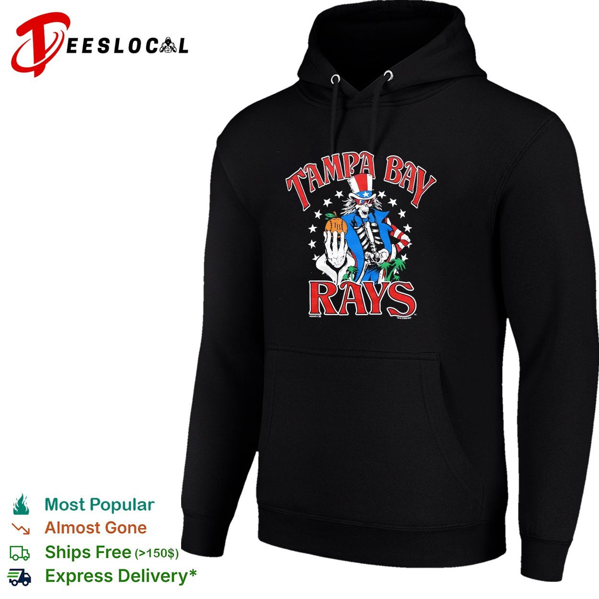Tampa Bay Rays x Grateful Dead Uncle Sam MLB graphic shirt