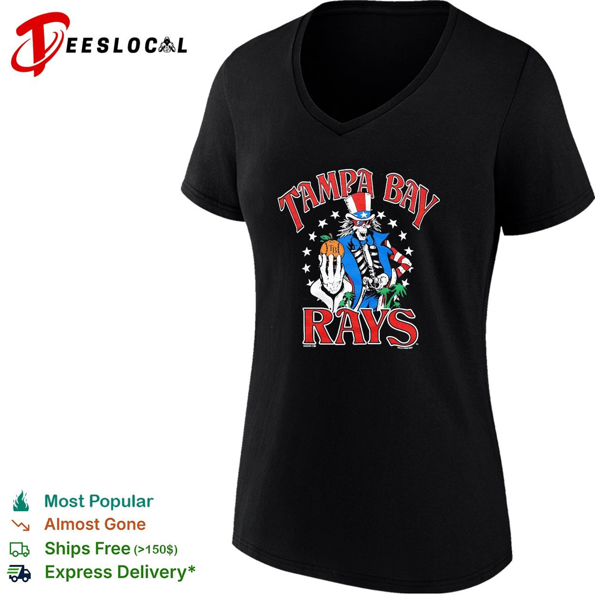 Tampa Bay Rays x Grateful Dead Uncle Sam MLB graphic shirt