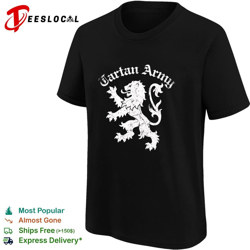 Tartan Army Scotland lion crest badge shirt