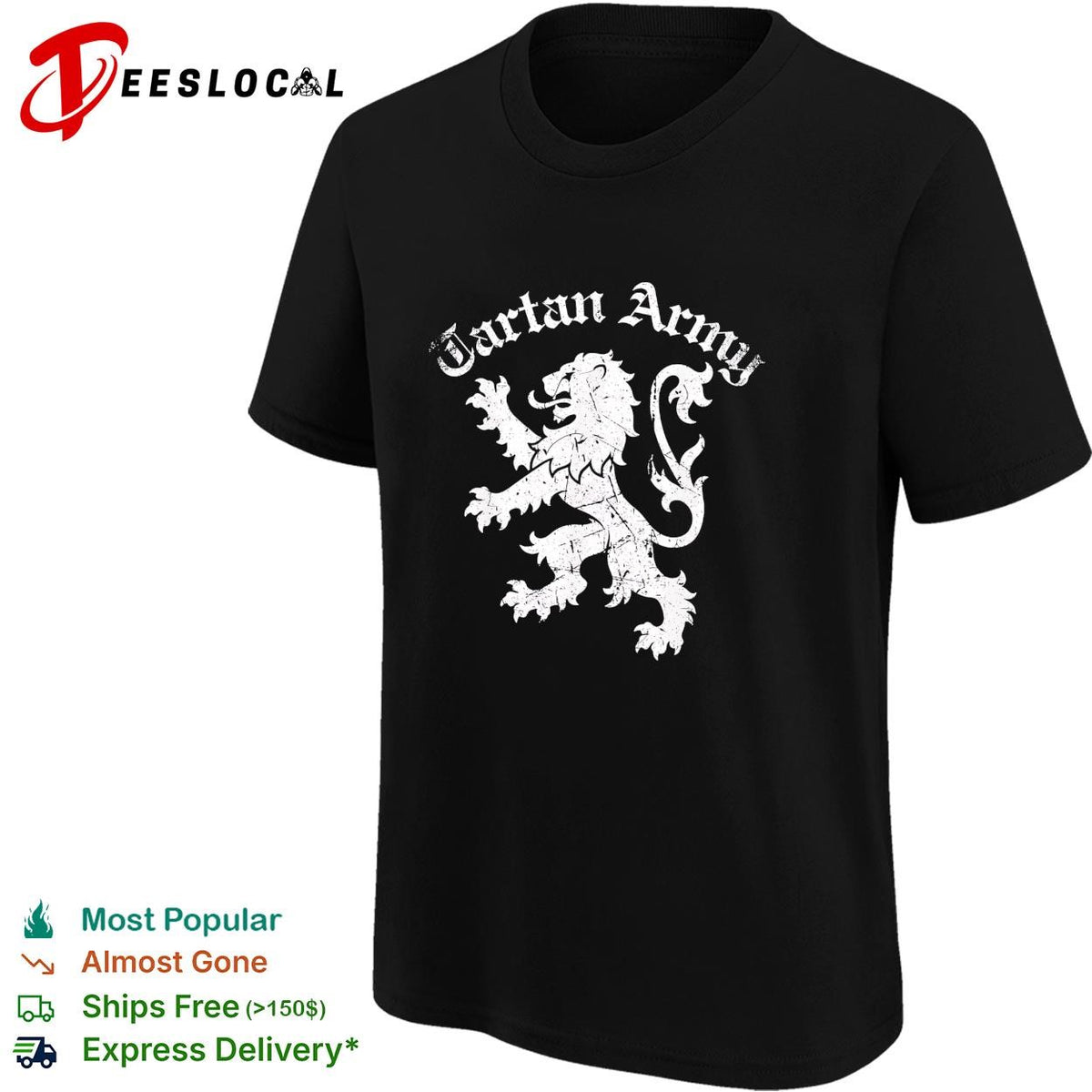 Tartan Army Scotland lion crest badge shirt