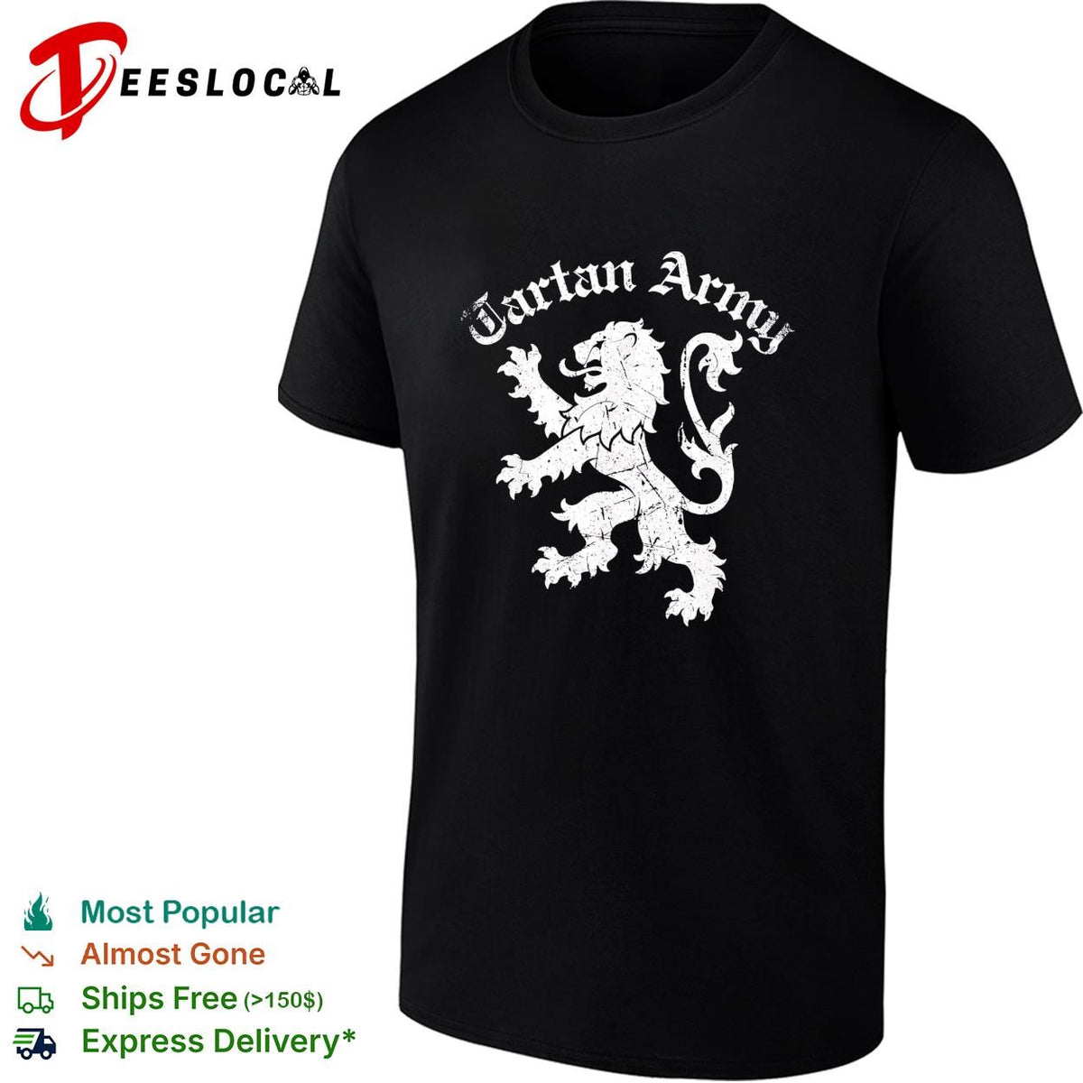 Tartan Army Scotland lion crest badge shirt