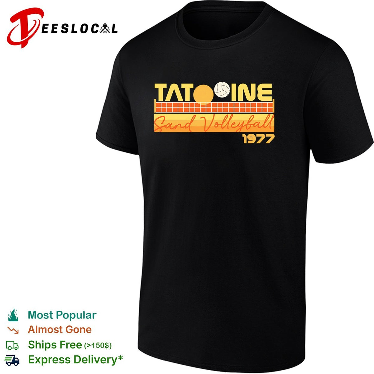 Tatooine sand volleyball 1977 desert planet sport parody retro shirt