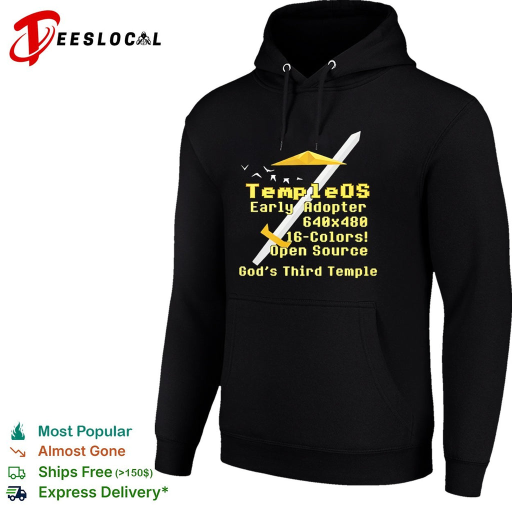 TempleOS Early Adopter 640×480 16 Colors Open Source God’s Third Temple shirt