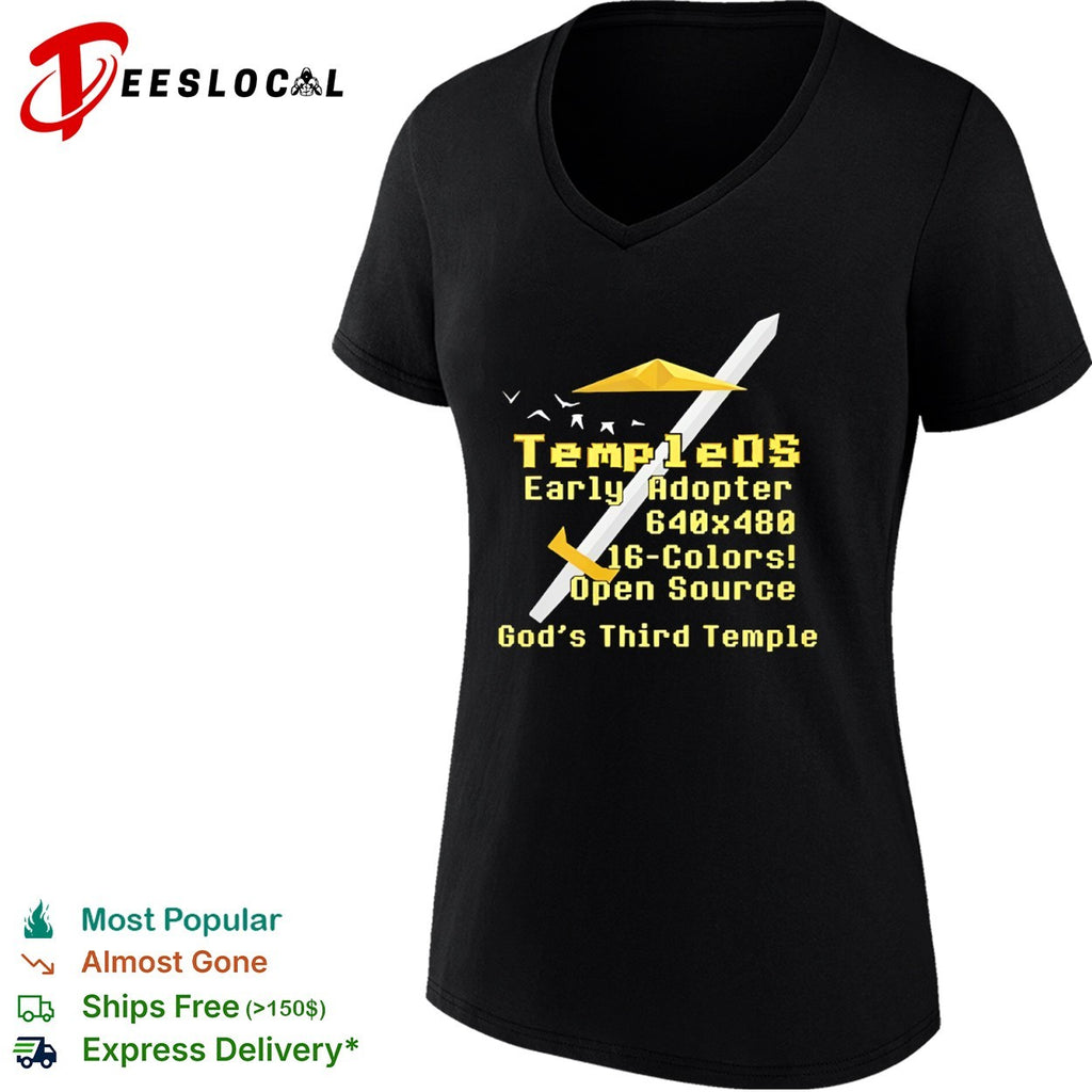 TempleOS Early Adopter 640×480 16 Colors Open Source God’s Third Temple shirt