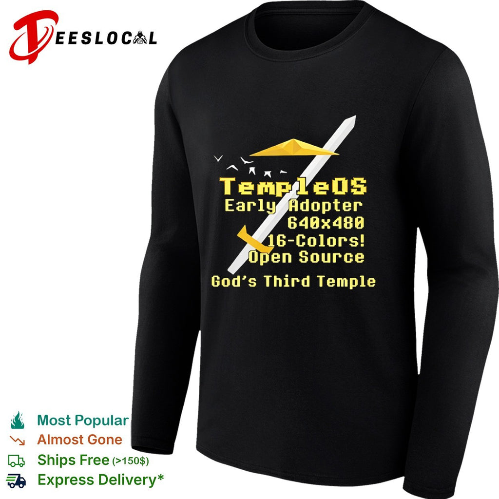 TempleOS Early Adopter 640×480 16 Colors Open Source God’s Third Temple shirt