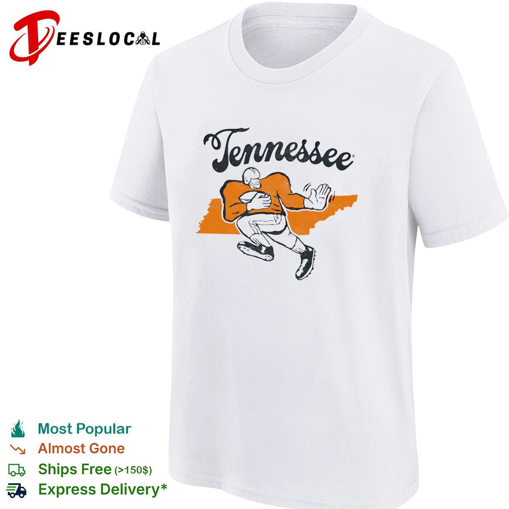 Tennessee Football Map Logo state outline shirt