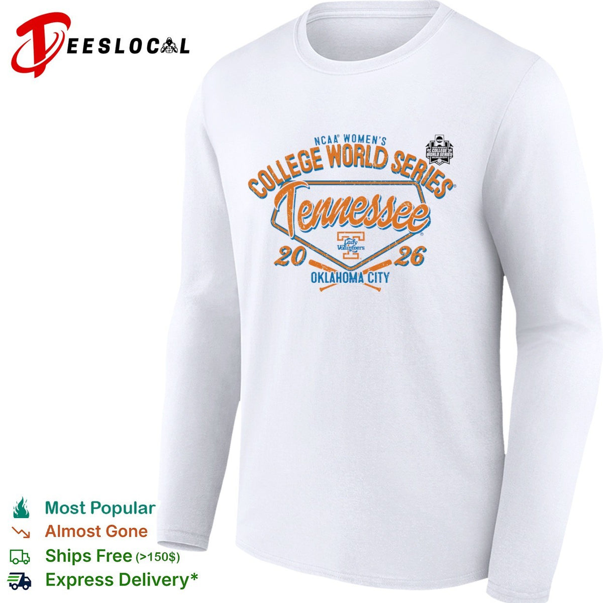 Tennessee Lady Volunteers NCAA College World Series 2026 Oklahoma City Logo shirt