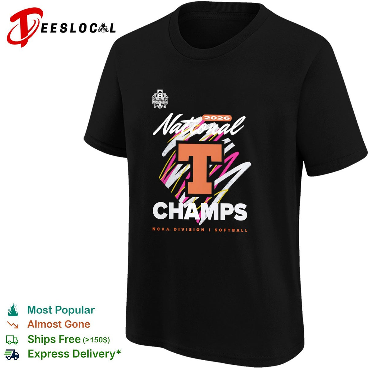 Tennessee Volunteers 2026 National Champs NCAA Division I Softball shirt