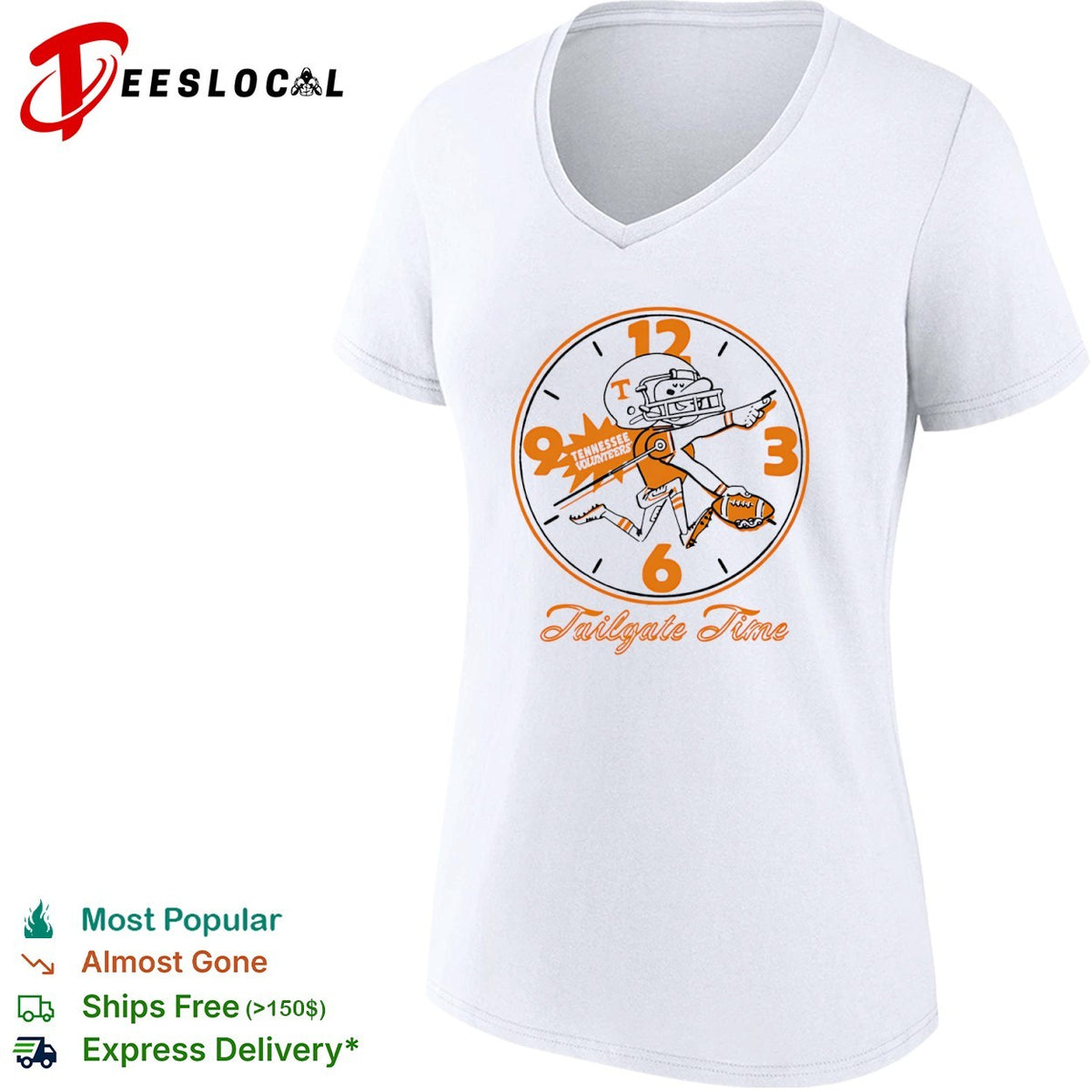 Tennessee Volunteers Tailgate Time Clock Logo NCAA Football Sport Shirt