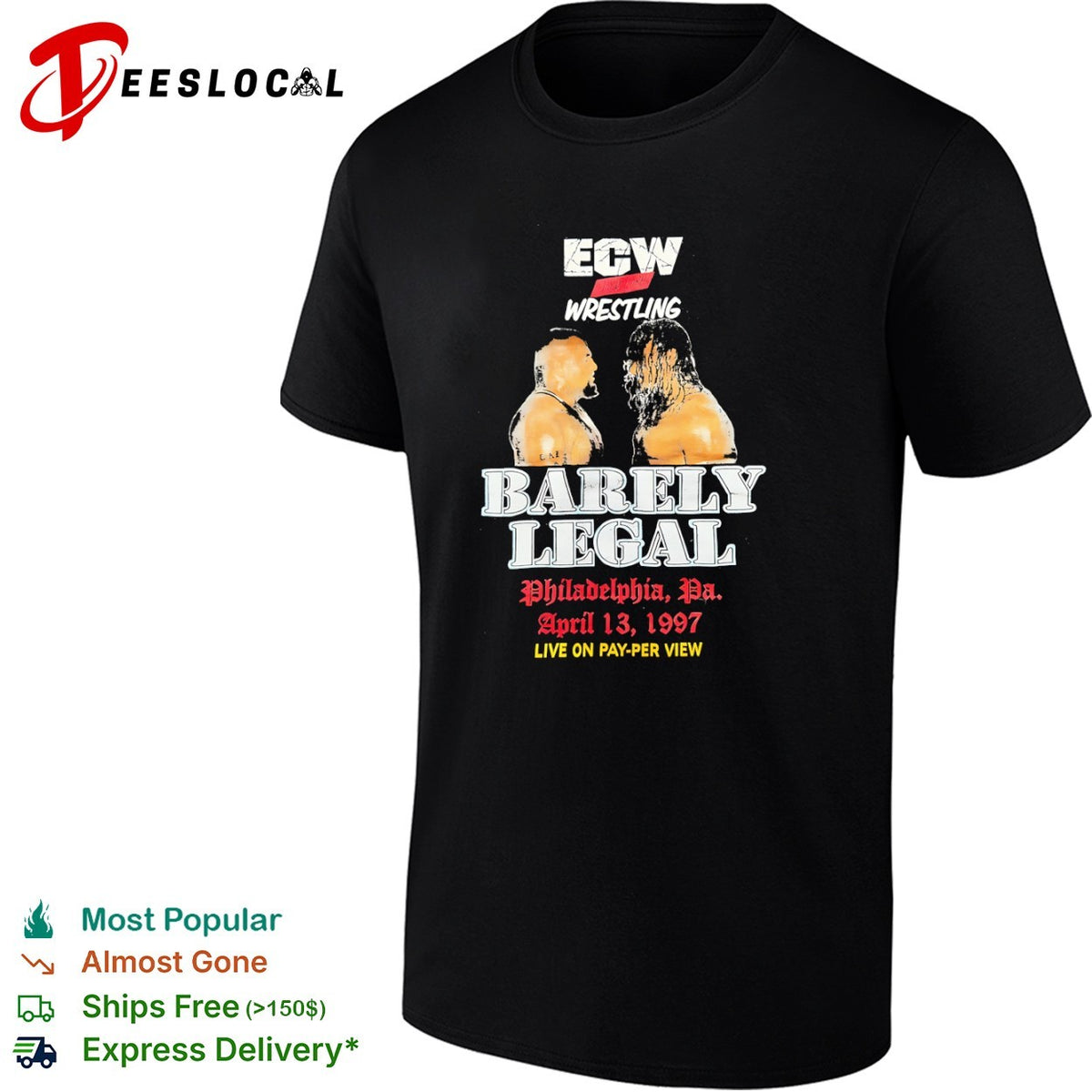 Terry Funk vs Sabu ECW Barely Legal April 13 1997 Philadelphia Pa shirt