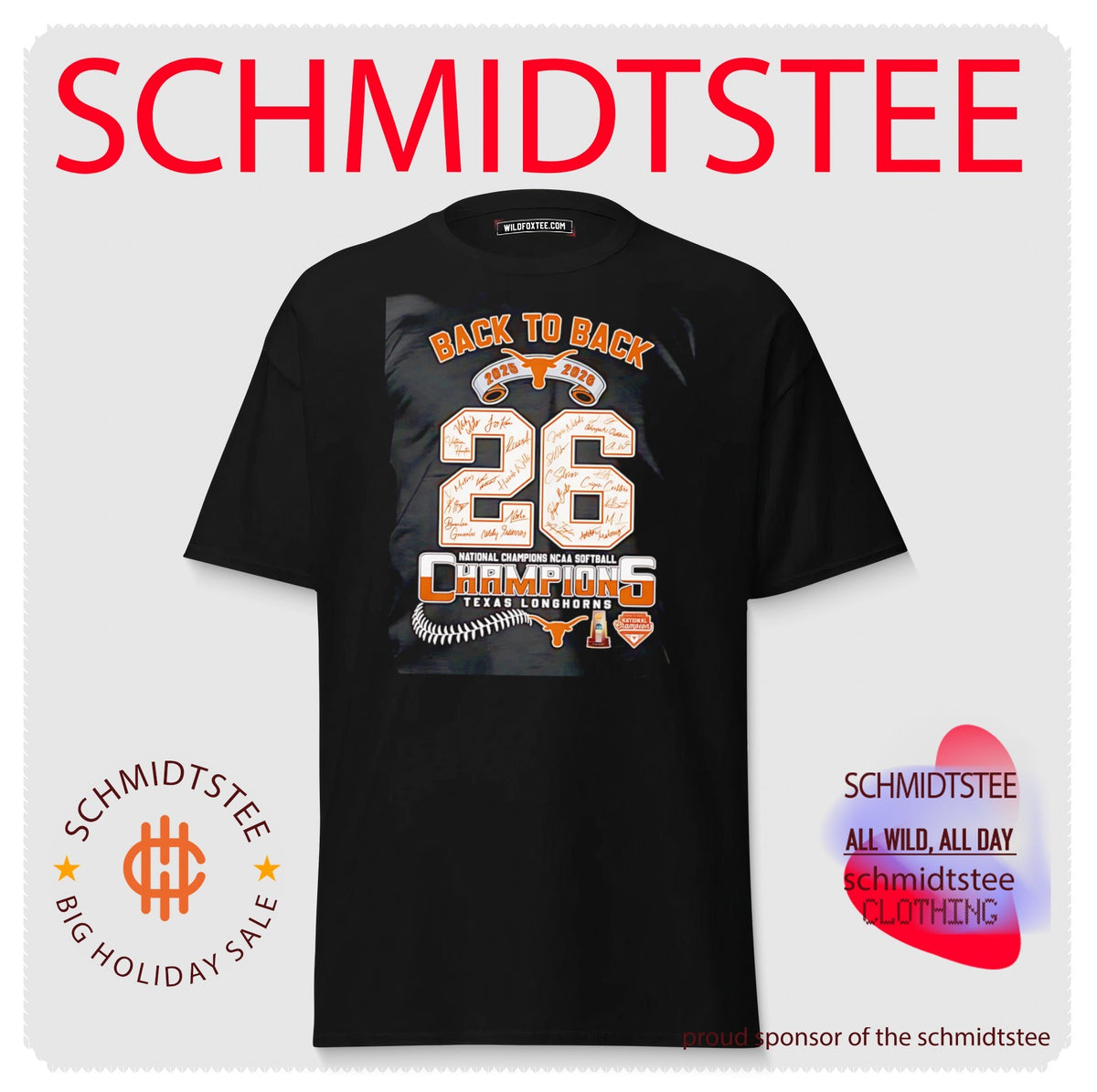 Texas Longhorns 2025 2026 National Champions NCAA Softball signature shirt