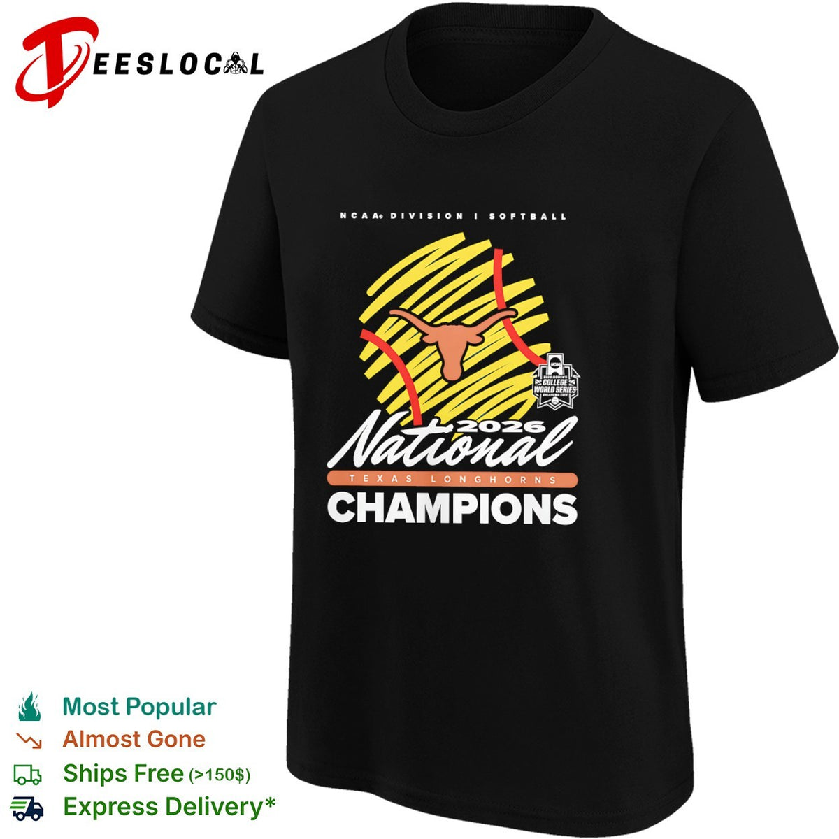 Texas Longhorns 2026 NCAA Division I Softball National Champions tournament shirt