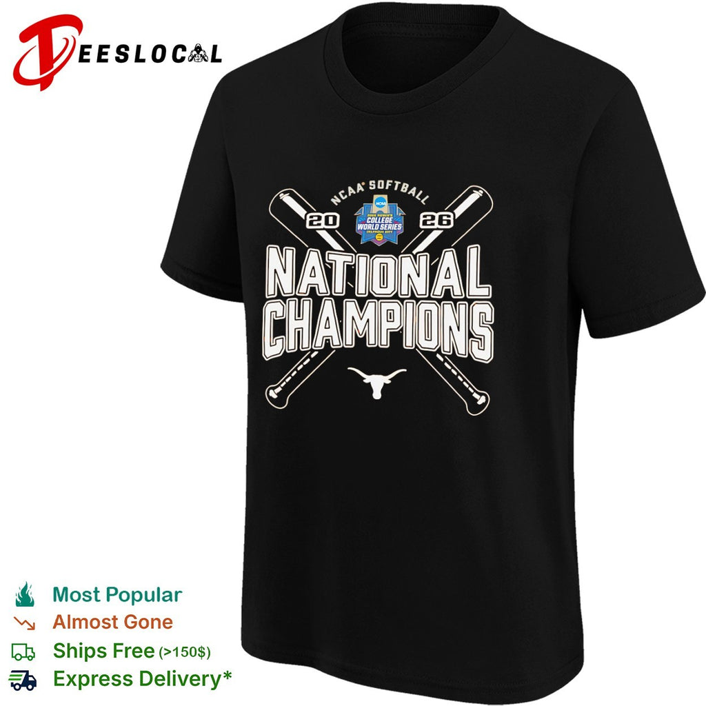 Texas Longhorns 2026 NCAA Softball National Champions Oklahoma City logo shirt