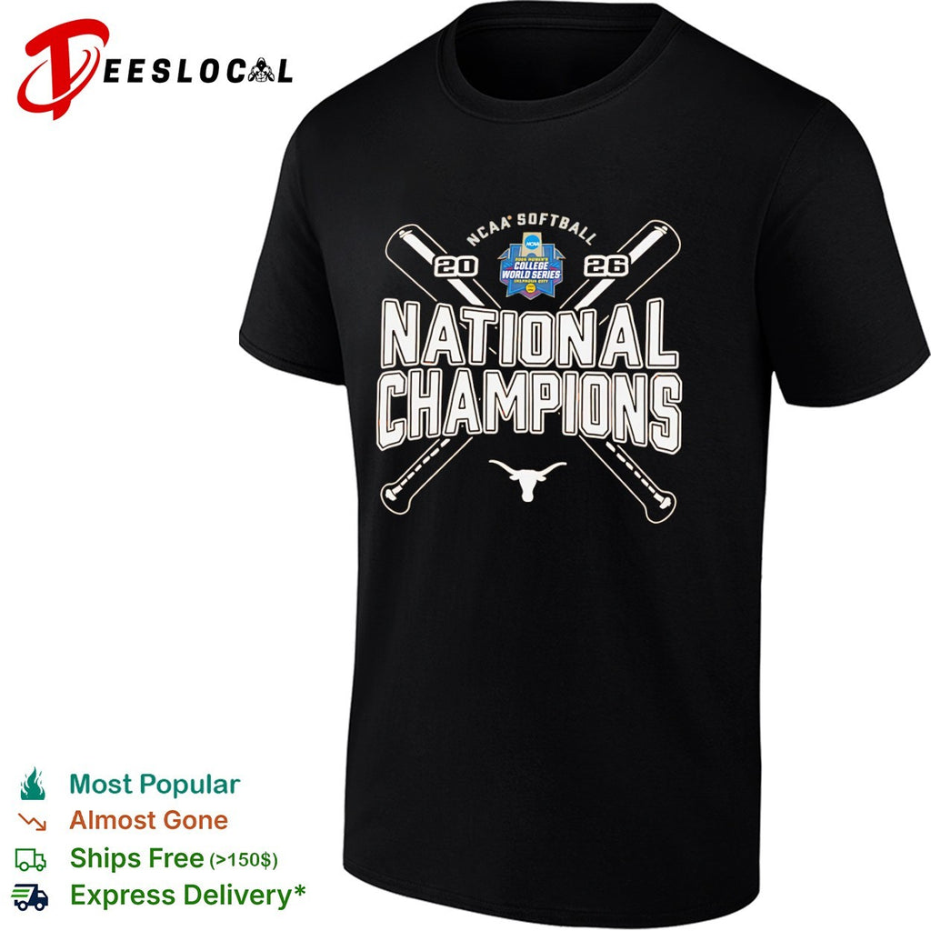 Texas Longhorns 2026 NCAA Softball National Champions Oklahoma City logo shirt
