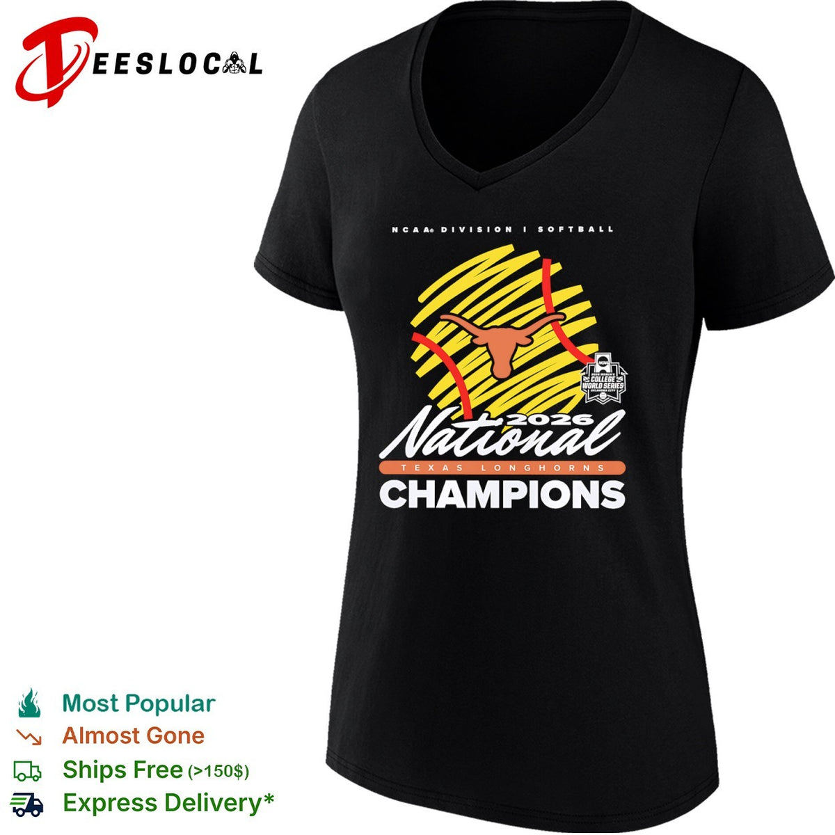 Texas Longhorns 2026 National Champions NCAA Division I Softball Women’s Series shirt